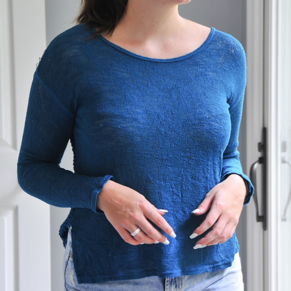 Teal Sweater Top
